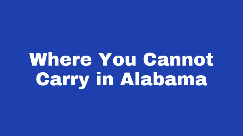 Where You Cannot Carry in Alabama
