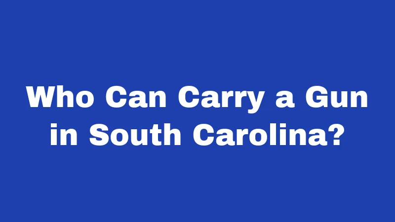 Gun Laws in South Carolina (2026): Big Changes You Must Know 1 Who Can Carry a Gun in South Carolina?