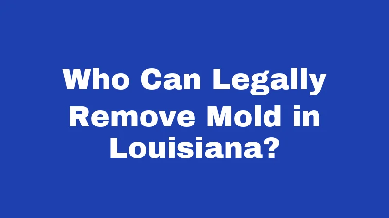 Who Can Legally Remove Mold in Louisiana?