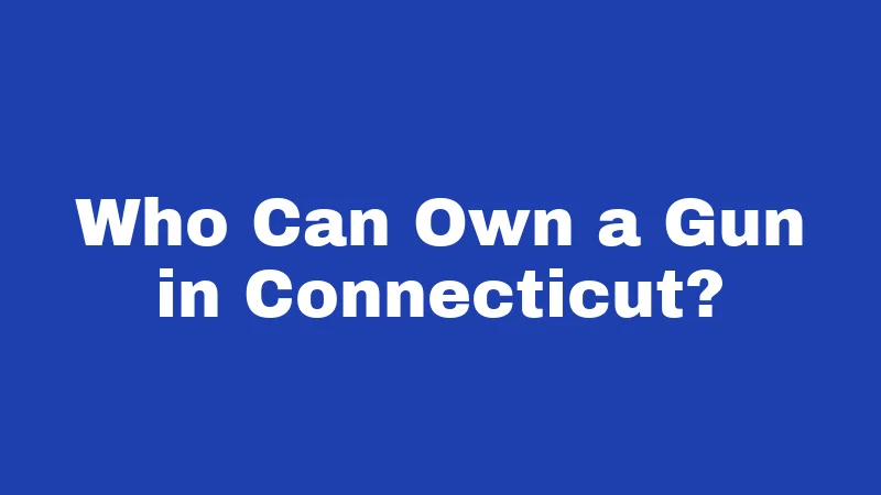 Gun Laws in Connecticut (2026): Big Changes You Must Know 1 Who Can Own a Gun in Connecticut?