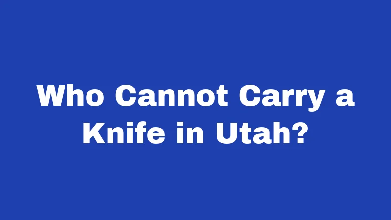 Who Cannot Carry a Knife in Utah?
