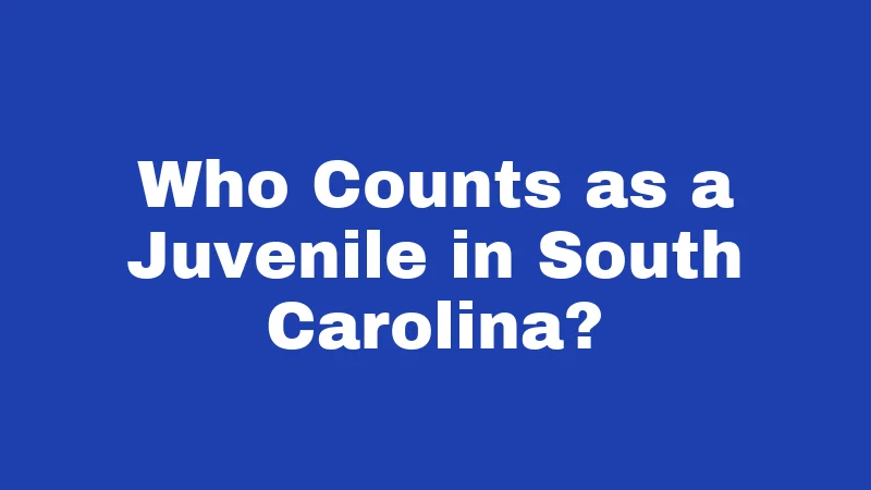 Who Counts as a Juvenile in South Carolina?