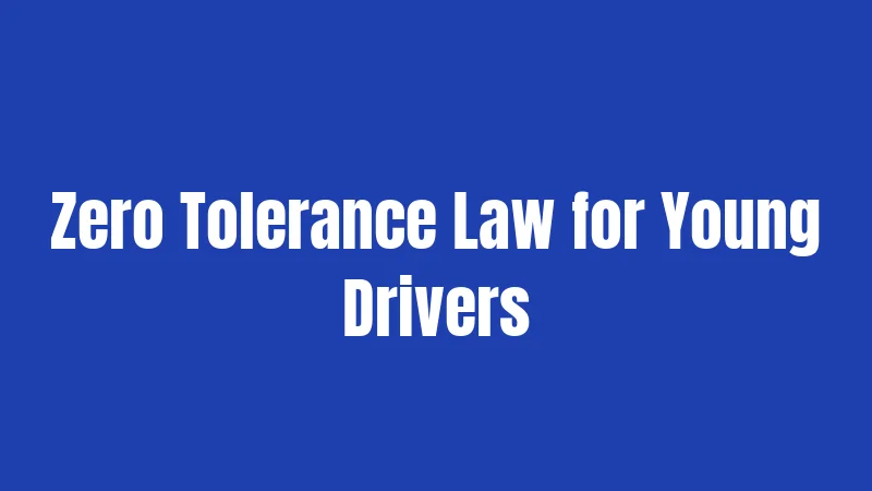 Zero Tolerance Law for Young Drivers